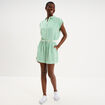 Short large taille &eacute;lastiqu&eacute;e vert femme