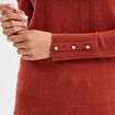 Pull col rond boutons aux poignets vieux rose femme