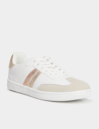 Tennis basses à lacets blanc femme