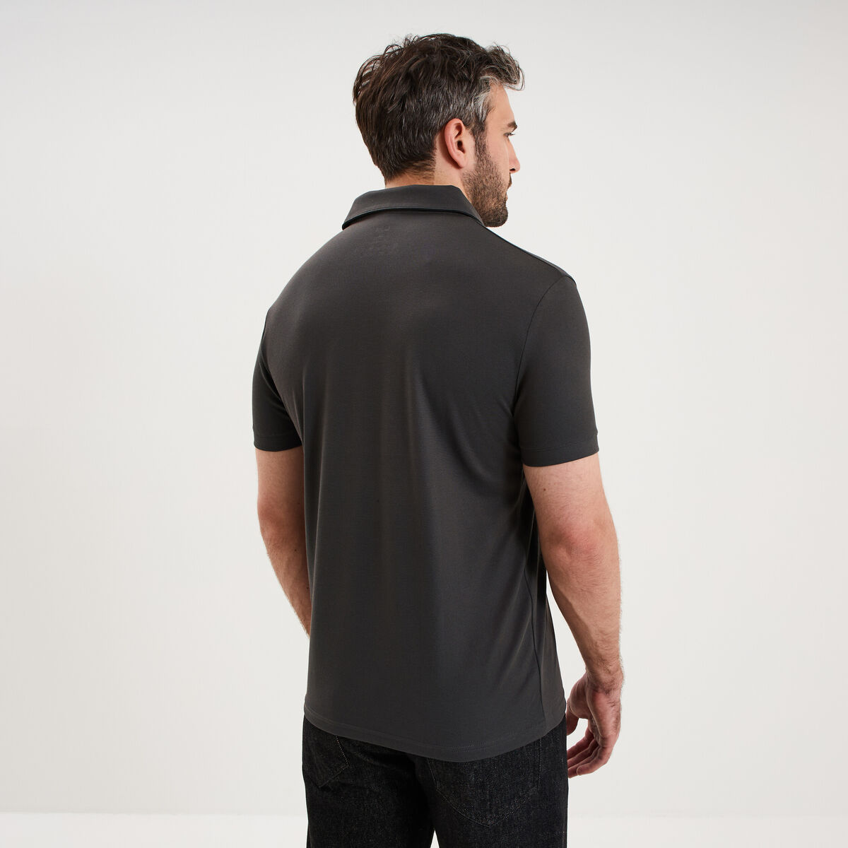 Polo manches courtes gris homme