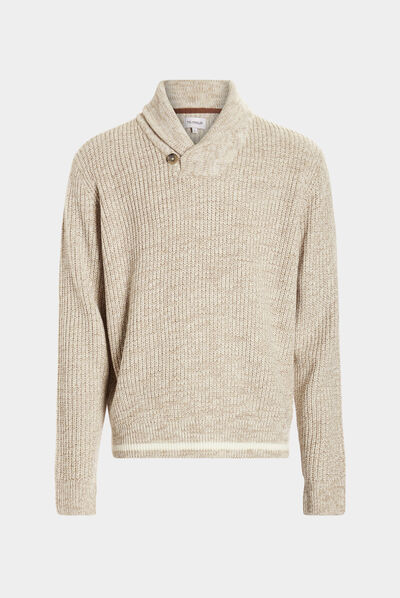 Pull manches longues ivoire homme