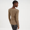 T-shirt coton stretch manches longues beige femme