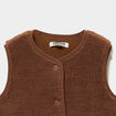 Gilet effet polaire sans manches camel fille
