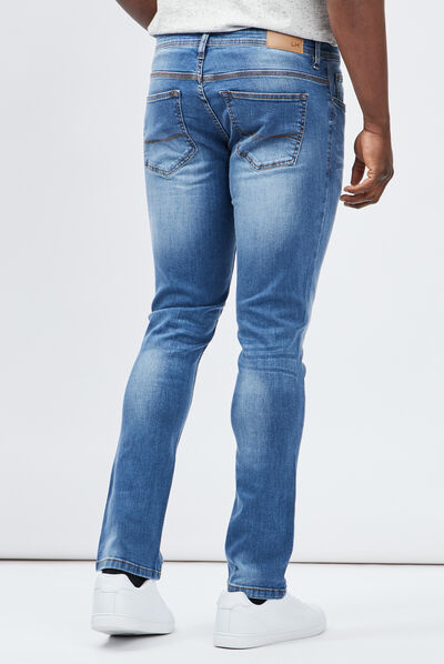Jeans slim effet usé denim double stone homme