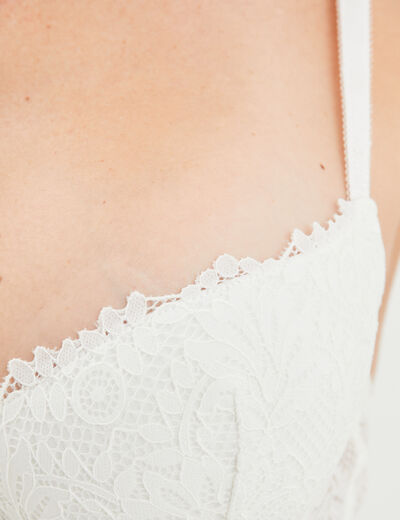 Soutien-gorge emboîtant paddé dentelle blanc femme