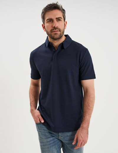 Polo manches courtes bleu p&eacute;trole homme