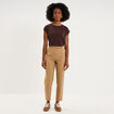 Pantalon chino ceinture amovible beige femme