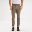 Pantalon chino slim stretch vert olive homme