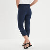 Pantacourt slim 5 poches bleu marine femme