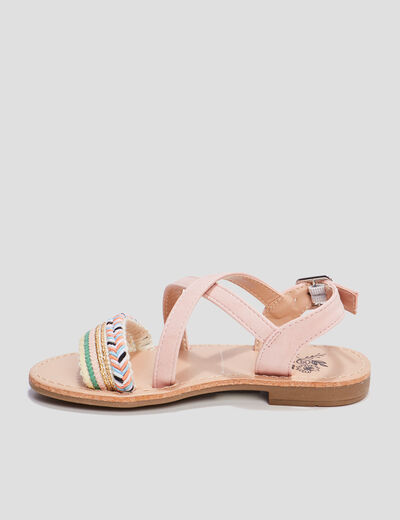 Sandales avec détails tressés rose fille