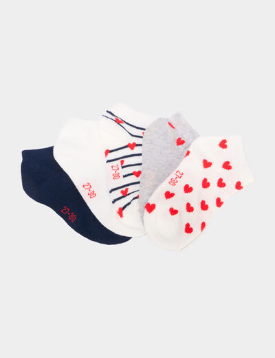 Lot 5 paires chaussettes invisibles multicolore fille