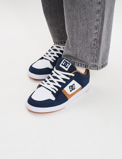 Baskets en cuir antid&eacute;rapantes bleu homme