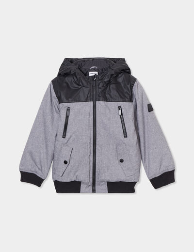 Veste zippée avec capuche gris garçon