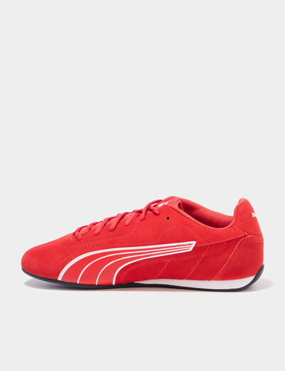Baskets running en cuir Puma Catch SD rouge homme