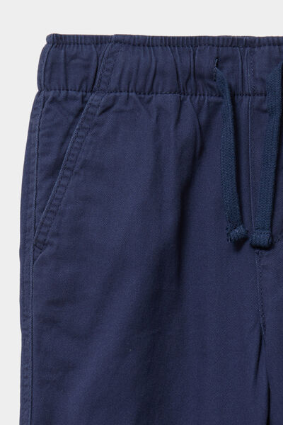 Pantalon jogger doubl&eacute; coton bleu marine gar&ccedil;on