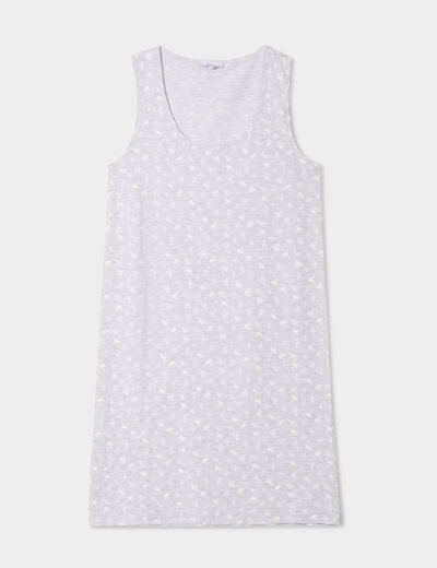 Chemise de nuit sans manches gris clair femme