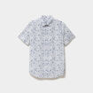 Chemise manches courtes coton bleu homme