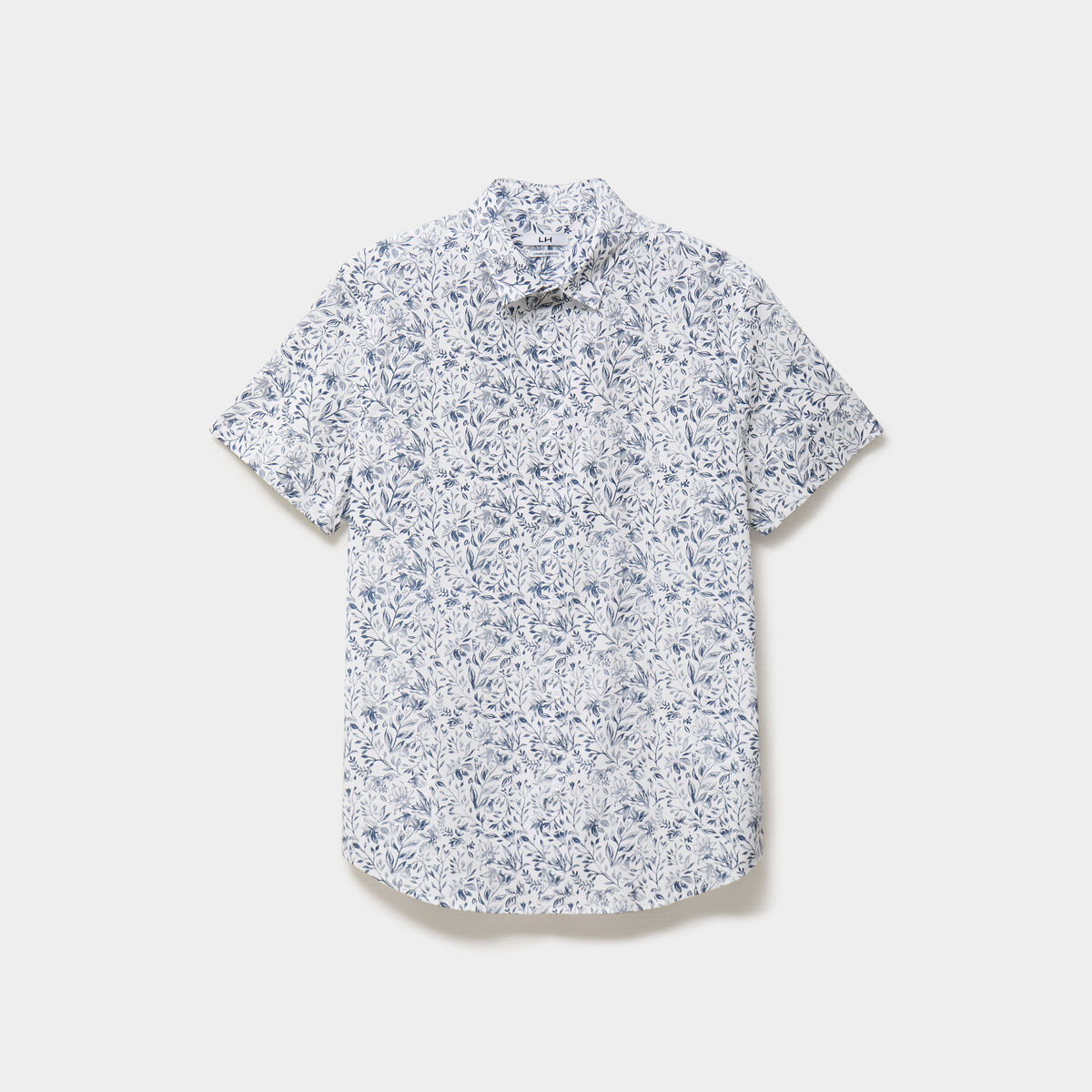 Chemise manches courtes coton bleu homme