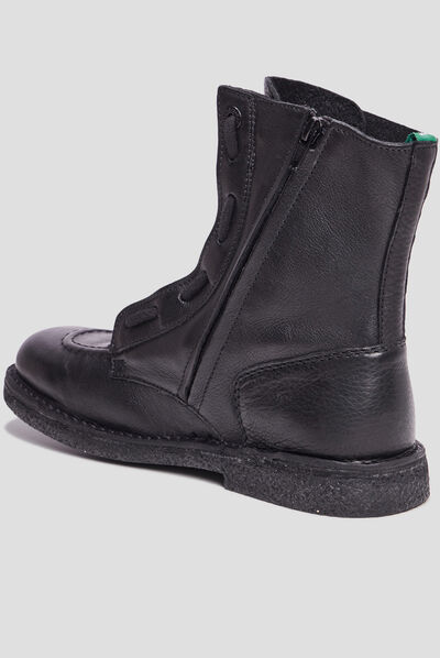 Bottines en cuir Kickers Meeticrock noir femme