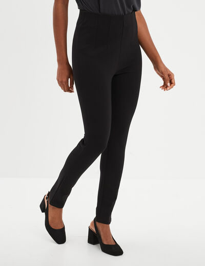 Legging taille haute élastiquée noir femme