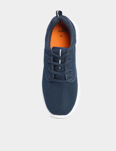 Baskets running lacets élastiqués bleu marine garçon