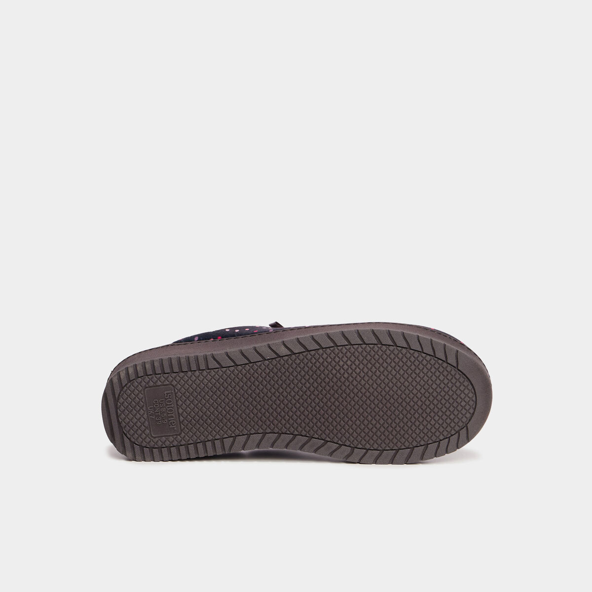 Chaussons mules lavables Isotoner bleu gris femme