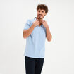 Polo piqu&eacute; manches courtes coton bleu ciel homme