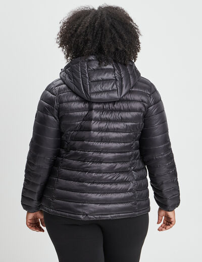 Doudoune déperlante légère à capuche noir femme grande taille