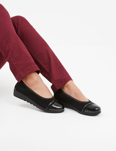 Ballerines cuir talon 2 cm Confortissimo noir femme