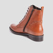 Bottines en cuir zipp&eacute;es marron femme