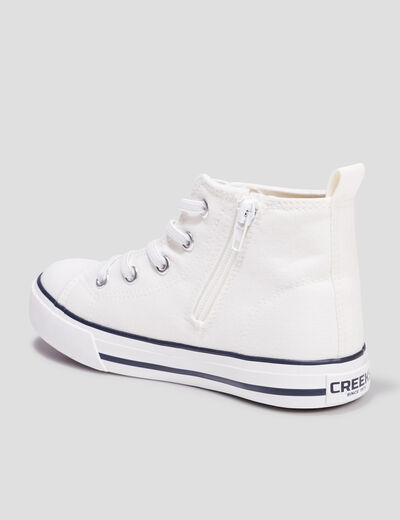 Tennis montantes en toile Creeks blanc fille