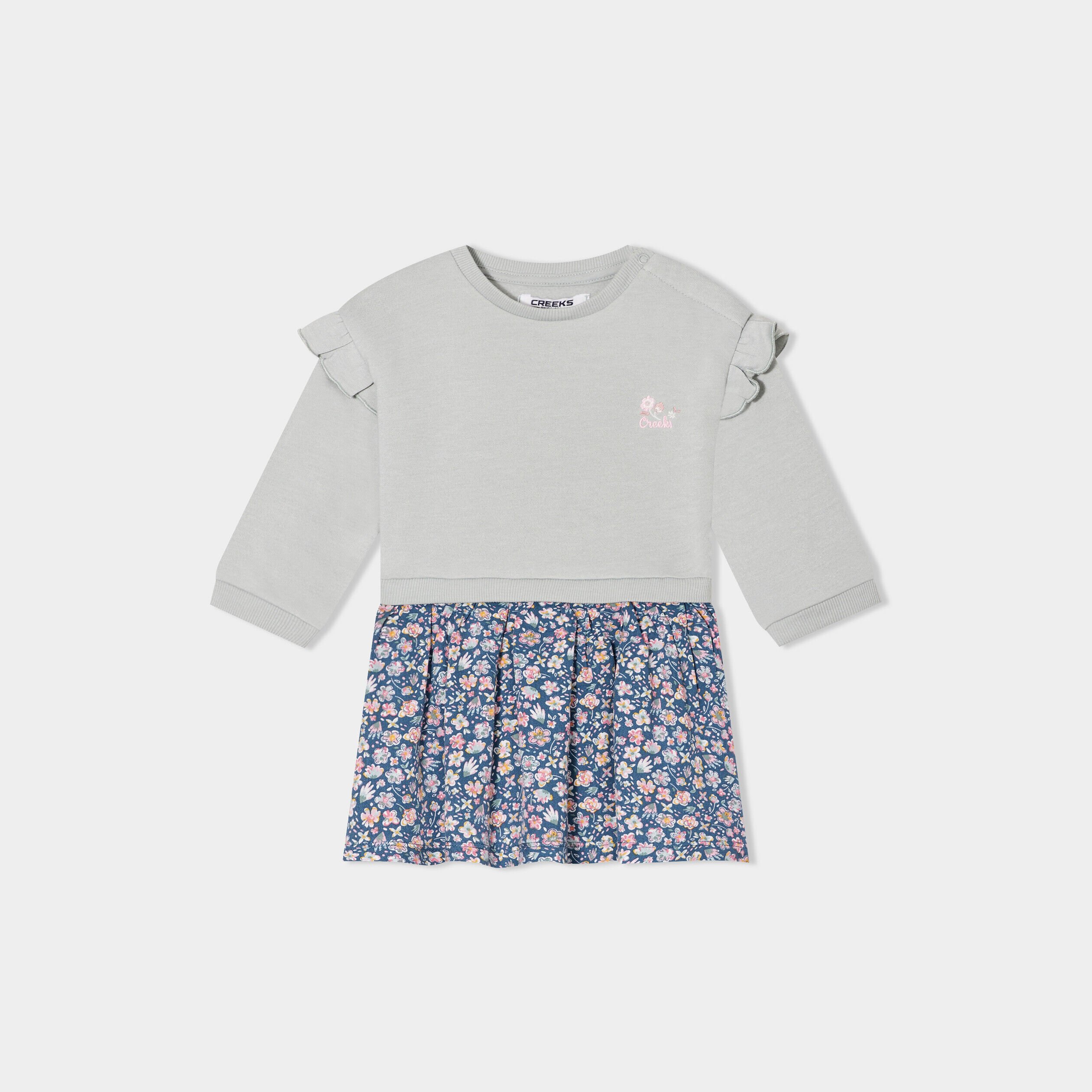 Robe effet 2-en-1 manches longues Creeks vert canard bébé fille CREEKS