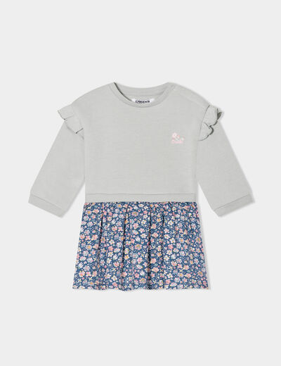 Robe effet 2-en-1 manches longues Creeks vert canard bébé fille