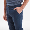 Pantalon chino droit stretch retroussé bleu foncé homme