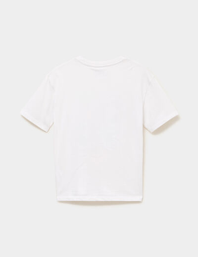 T-shirt manches courtes coton Fall Guys blanc gar&ccedil;on