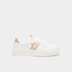 Tennis basses &agrave; lacets semelles &eacute;paisse blanc femme