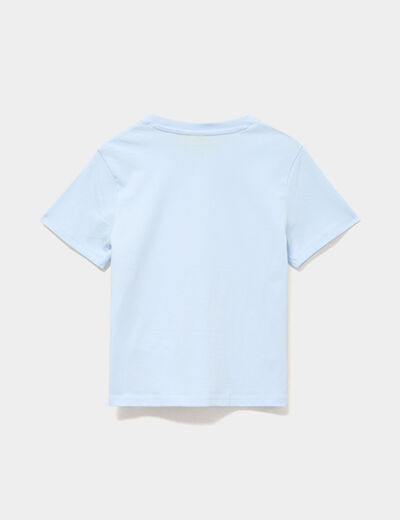 T-shirt manches courtes coton Stitch bleu clair fille
