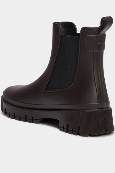 Bottes de pluie crant&eacute;es marron femme