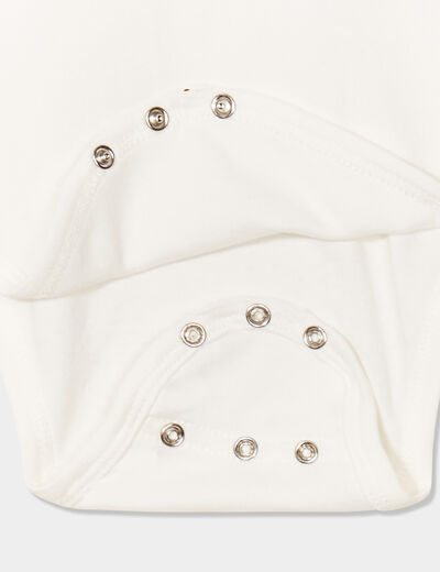 Body col roulé manches longues coton blanc bébé garçon