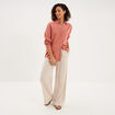 Chemise oversize lin m&eacute;lang&eacute; terracotta femme