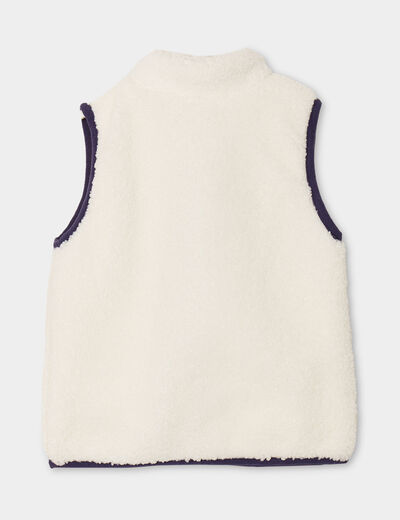 Gilet sans manches effet sherpa blanc bébé garçon