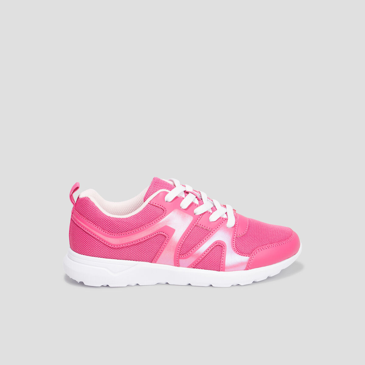 Baskets running à lacets rose fille