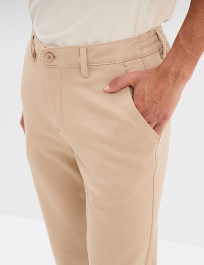 Pantalon chino slim beige homme