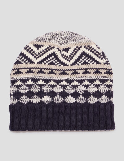Bonnet tricoté multicolore homme