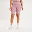 Short cycliste de sport taille haute mauve femme