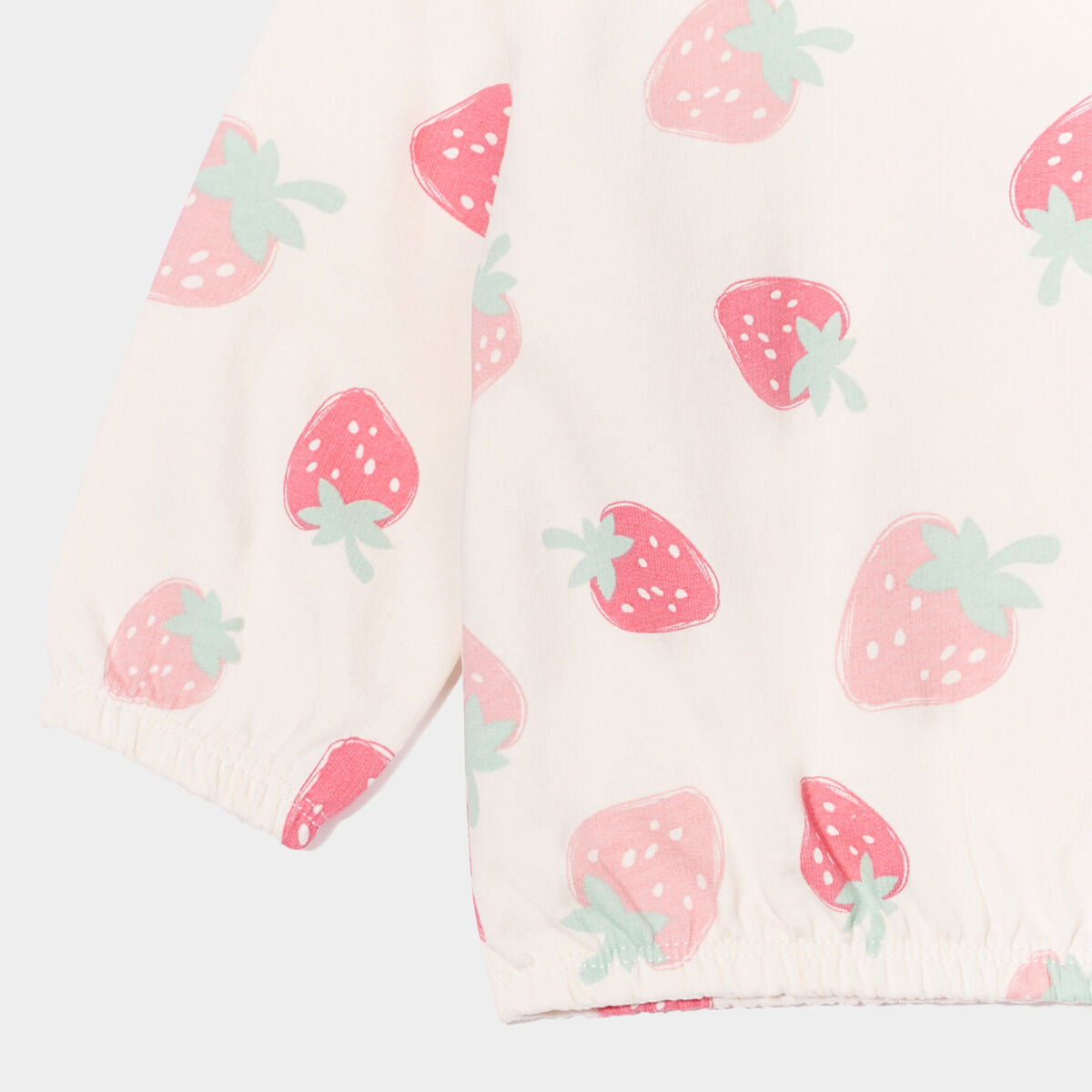 Sweat col rond épaule boutonnée creme bébé fille