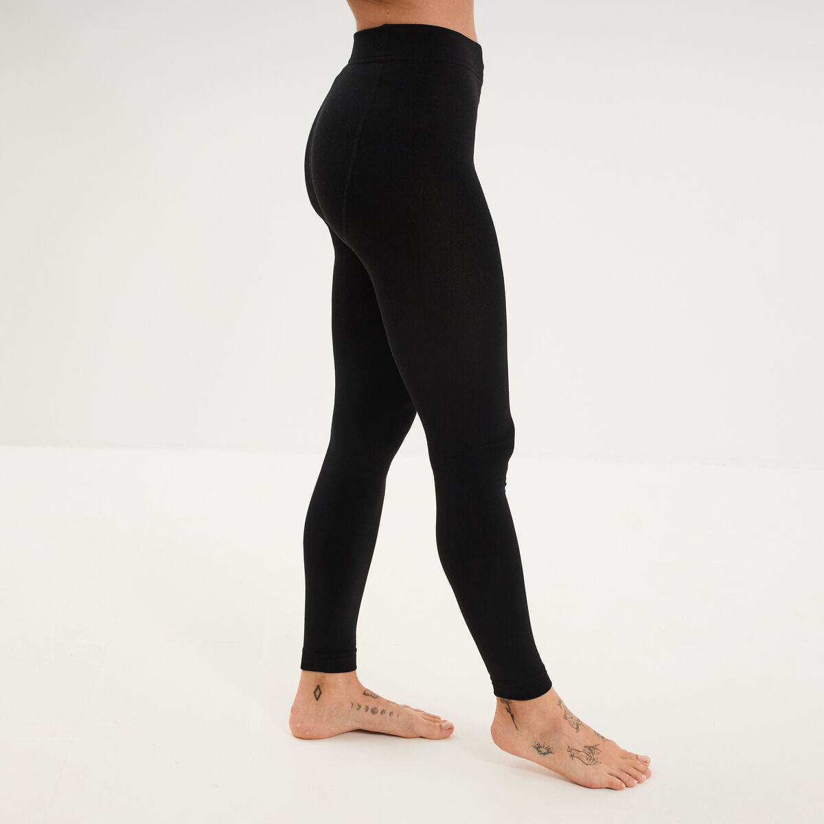 Leggings doubl&eacute; polaire noir femme