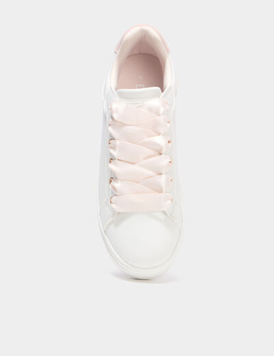 Baskets basses semelles &eacute;paisses blanc femme