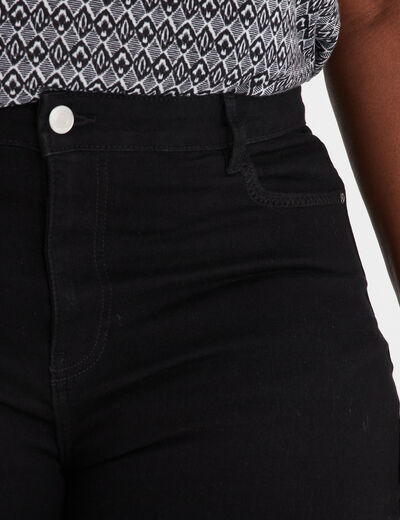 Bermuda ajusté taille haute noir femme grande taille