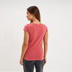 T-shirt col V ajust&eacute; manches courtes vieux rose femme